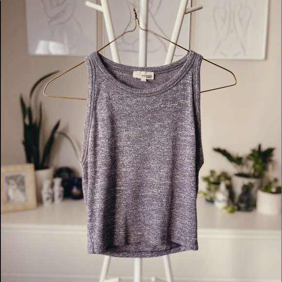 ARITZIA Wilfred Free Cropped Knit Racerback Tank Top - Picture 1 of 5